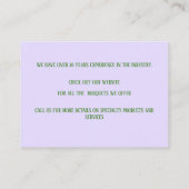 紫の花 名刺 (裏面)