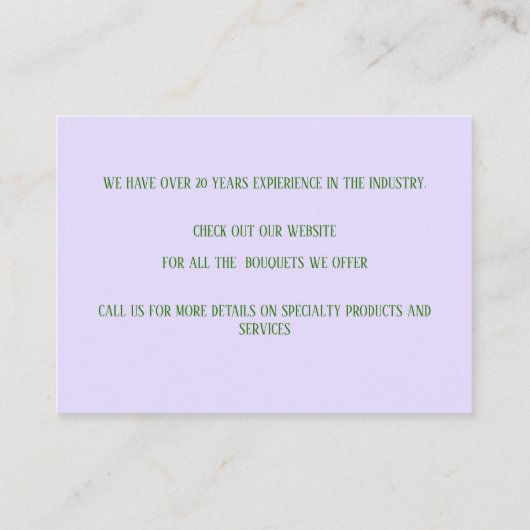 紫の花 名刺 (裏面)