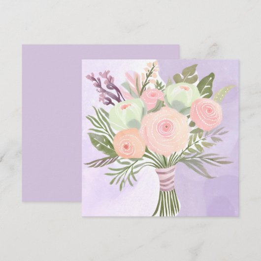 紫の花 招待状 (正面/裏面)