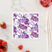 紫の花。水彩紫フローラ。植物学の スタンダードカクテルナプキン (インサイチュ)
