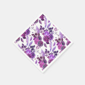 紫の花。水彩紫フローラ。植物学の スタンダードカクテルナプキン (角)