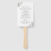 紫の花、白い花、結婚式のプログラム ハンドファン (裏面)