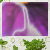 紫の花、紫の白 キッチンタオル (折り畳み)