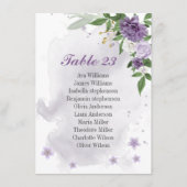 紫の花 緑の植物 席次表 カード (正面)