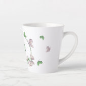 紫の花 緑の葉 蝶 カフェラテマグ (右)