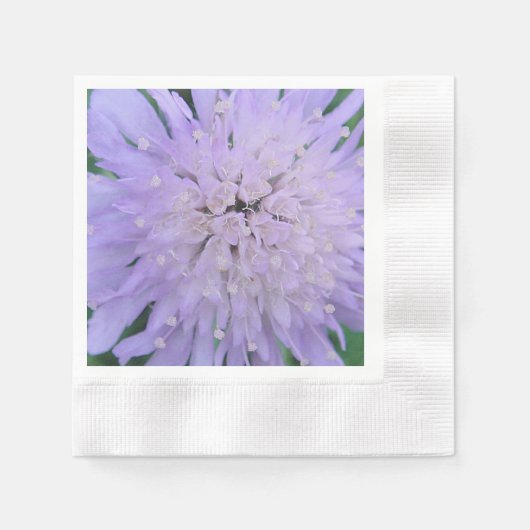 紫の花 縁ありカクテルナプキン (正面)