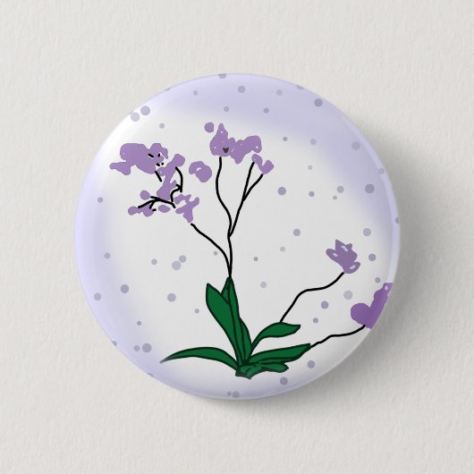 紫の花 缶バッジ (正面)