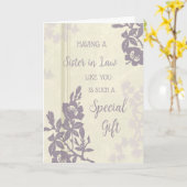 紫の花 義理の姉妹 誕生日 カード (黄色い花)