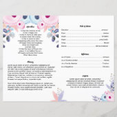 紫の花 |葬儀プログラムテンプレート (裏面)