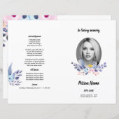 紫の花 |葬儀プログラムテンプレート (正面/裏面)