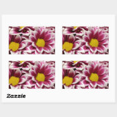 紫の花 長方形シール (シート)