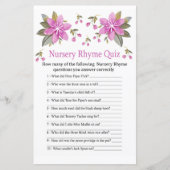 紫の花 Nursery Rhyme クイズ ベビーシャワー ゲーム (正面)