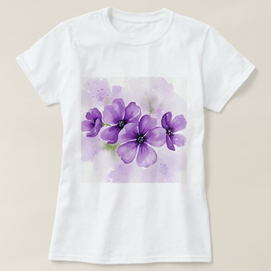 紫の花 Tシャツ (デザイン正面)