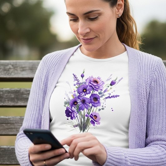 紫の花 Tシャツ