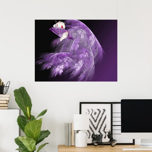 紫の芸者 ポスター (ホームオフィス)