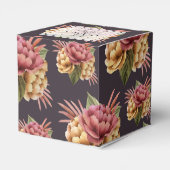 紫の茶色のビーフボックスにシックな牡丹の花 フェイバーボックス (裏面サイド)