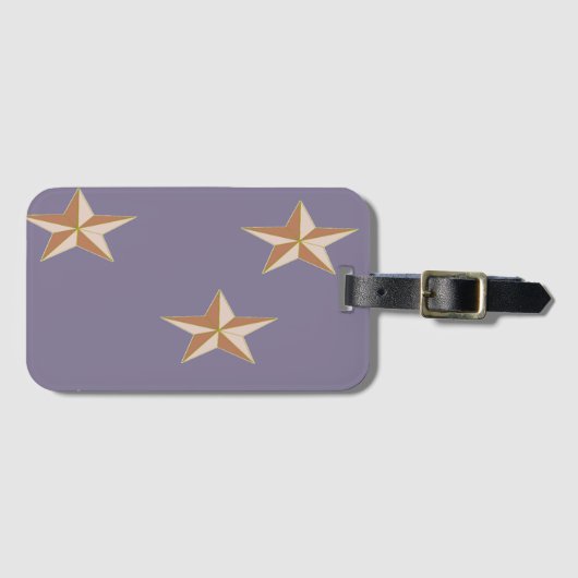 紫の茶色の星 ラゲッジタグ (正面横)