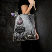 紫の華美クリスタルボールとウィッチクラフトのアイテム トートバッグ