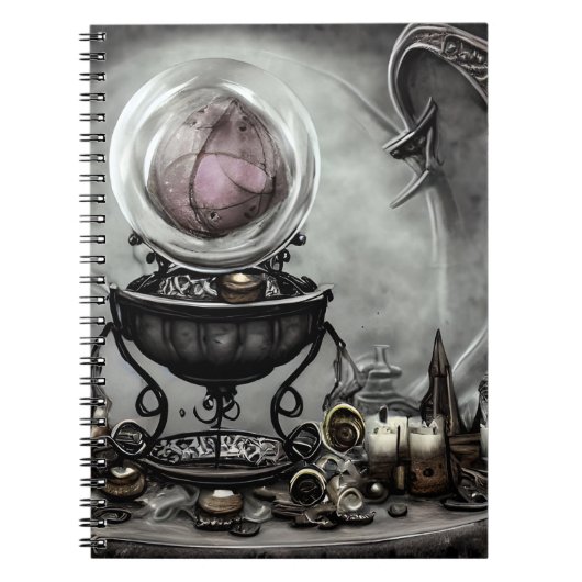 紫の華美クリスタルボールとウィッチクラフトのアイテム ノートブック (正面)
