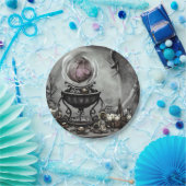 紫の華美クリスタルボールとウィッチクラフトのアイテム ペーパープレート (パーティー)