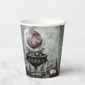 紫の華美クリスタルボールとウィッチクラフトのアイテム 紙コップ (裏面)