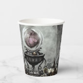 紫の華美クリスタルボールとウィッチクラフトのアイテム 紙コップ (正面)