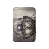 紫の華美クリスタルボールを持つ銀色の釜 バスマット (正面縦)