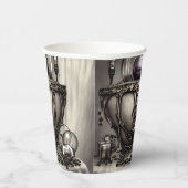 紫の華美クリスタルボールを持つ銀色の釜 紙コップ (右)