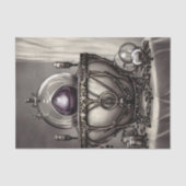 紫の華美クリスタルボールを持つ銀色の釜 薄葉紙 (正面)