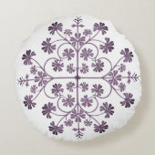 紫の華美幾何学的パターン ラウンドクッション (裏面)