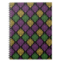 紫の華美緑の黄色のマルディグラスパターン