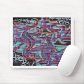 紫の落書きオン・シャッター マウスパッド (マウス)