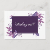 紫の葉のウェディング ウィッシング ウェル。植物学 エンクロージャーカード (正面)