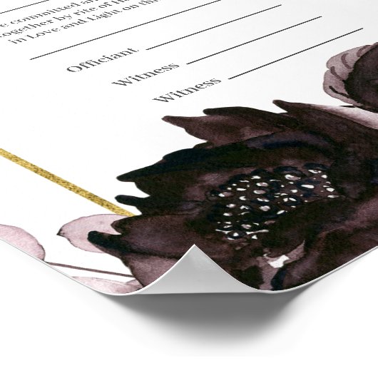 紫の葉のフローラボホハンドスティング証明書 ポスター (角)