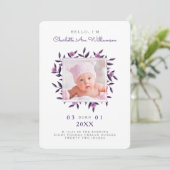 紫の葉のフローラリース誕生のお知らせ 案内状 (スタンド正面)