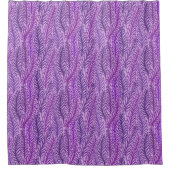 紫の葉のプリント、シャワーカーテン シャワーカーテン (正面)