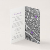 紫の葉の円形 ウェディングマップと詳細 (内部)