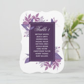 紫の葉の席次表。バイオレットのウェディングプラン 招待状 (スタンド正面)