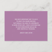 紫の葉の結婚式の願い井戸・植物園 エンクロージャーカード (裏面)