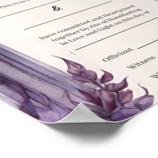 紫の葉フローラアーチの処理証明書 ポスター (角)