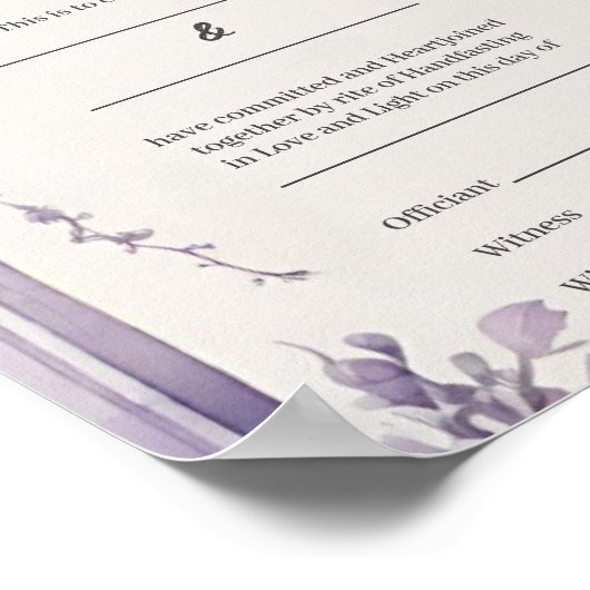 紫の葉フローラアーチの処理証明書 ポスター (角)