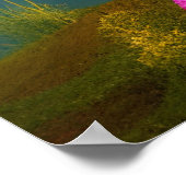 紫の葉ムーンと穏やかな湖 ポスター (角)