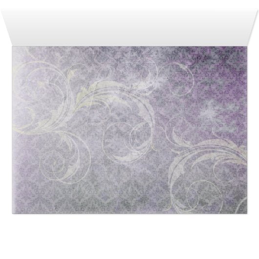 紫の葉冬の結婚式のテーブルのシーティングカード (内部横(下))