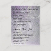 紫の葉冬の結婚式の方向札 エンクロージャーカード (裏面)