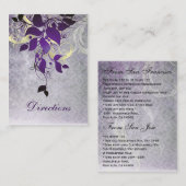 紫の葉冬の結婚式の方向札 エンクロージャーカード (正面/裏面)