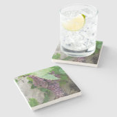 紫の葡萄オンつる植物コースター ストーンコースター (横)