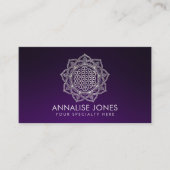 紫の蓮の曼荼羅の生命の真珠花 名刺 (正面)