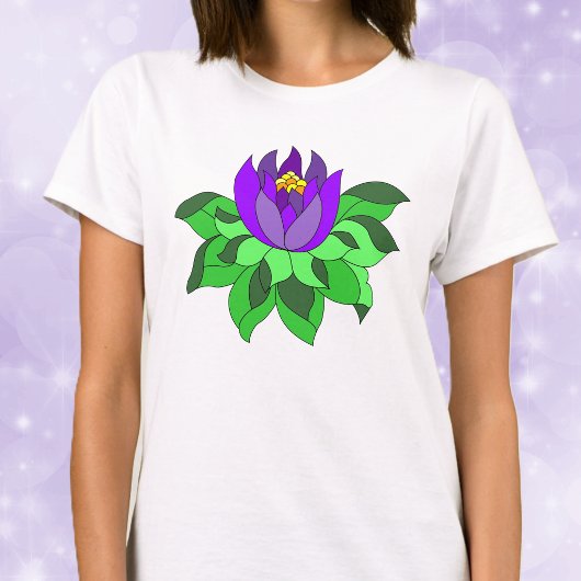 紫の蓮の花のTシャツ Tシャツ
