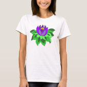 紫の蓮の花のTシャツ Tシャツ (正面)