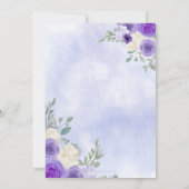 紫の薄紫の生涯蝶のブライダルシャワー 招待状 (裏面)